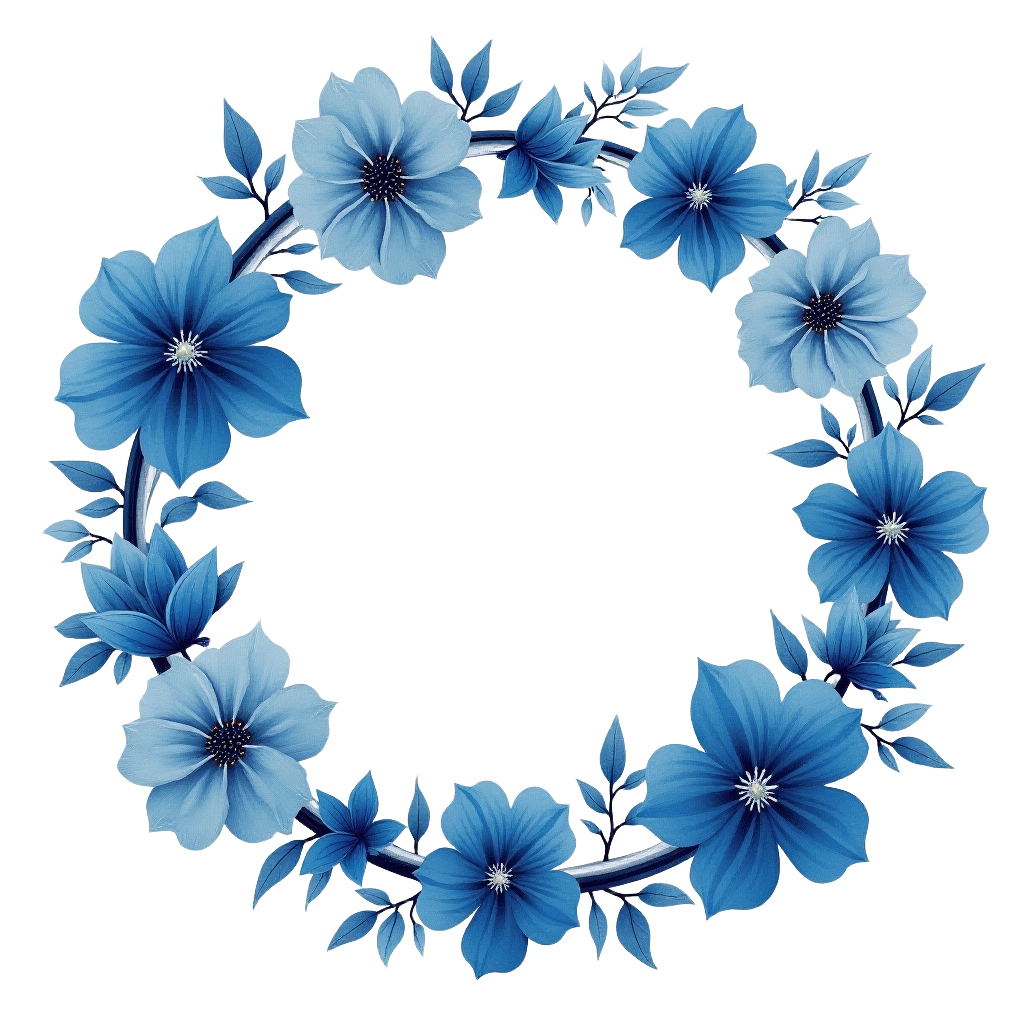 Blue Floral Wreath